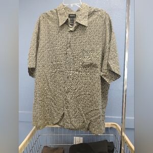 Claiborne Men's Geometric Print Button Down Shirt - Tan